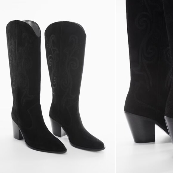 Mango, Cowboy leather boots, worn once. - Picture 2 of 4